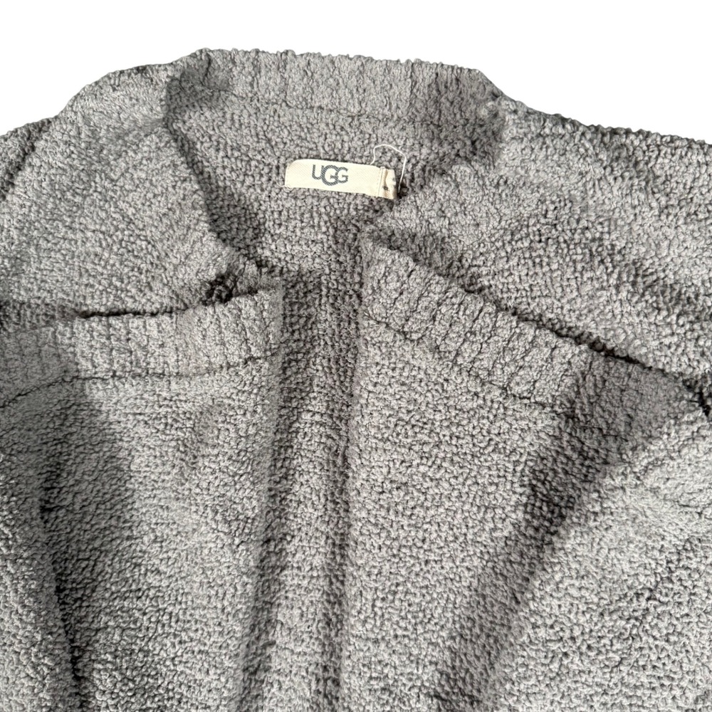 UGG Phoebe Wrap Cardigan Sweater Grey Open Front‎ Pockets Size S 1106389
